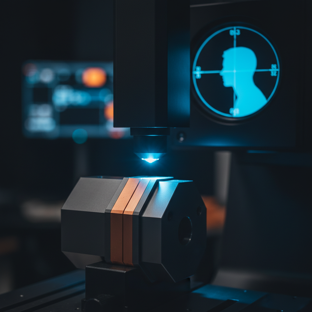 Precision inspection of a machined part with a crisp chamfered edge